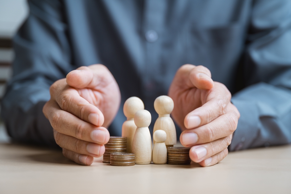 Family health insurance protection concept