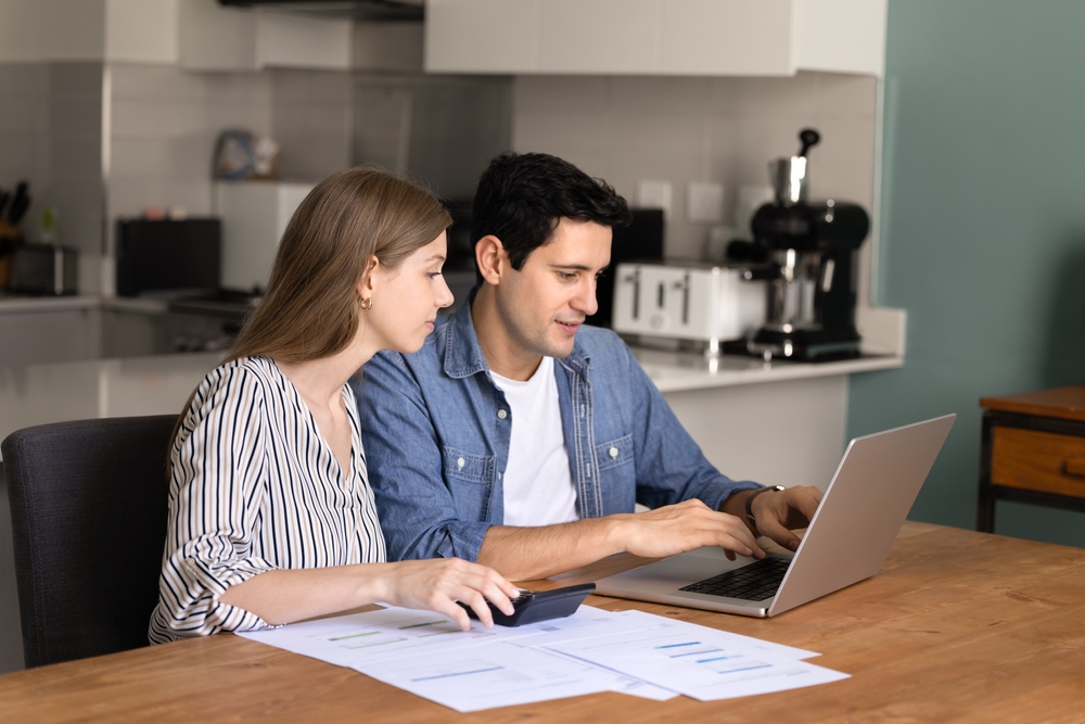 Couple reviewing household finances